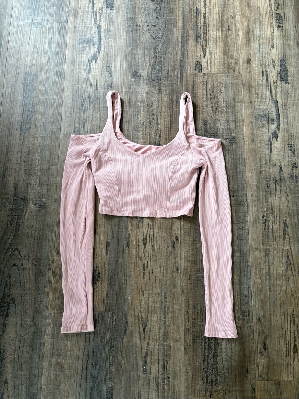 Alo Ribbed Cropped Butterfly Long sleeve Top